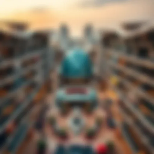 Aerial view of the largest shopping mall showcasing its architectural grandeur