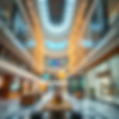 Interior design of a luxurious mall featuring innovative shopping spaces