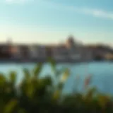 A picturesque view of the Danube River with historical architecture lining its banks