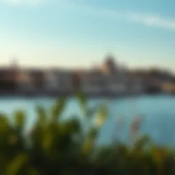 A picturesque view of the Danube River with historical architecture lining its banks