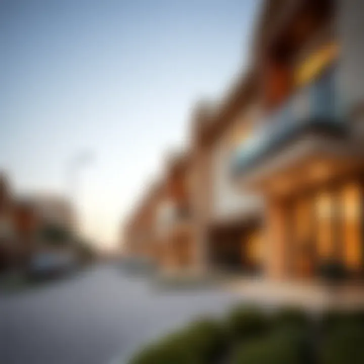 Modern architectural design in a residential community