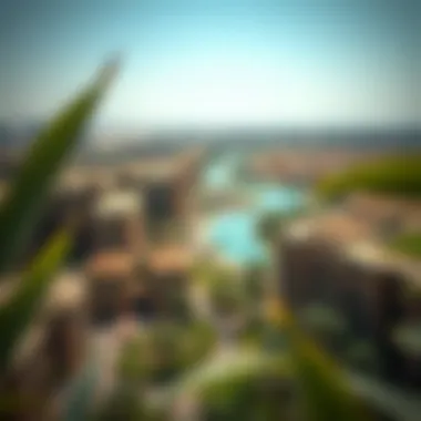 Harmonious Blend of Nature and Urban Development Aerial view showcasing the harmonious blend of nature and urban development in Wadi Dubai.