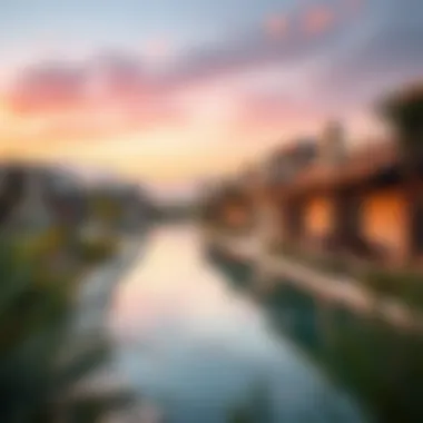 Architectural Marvels in a Picturesque Landscape Architectural marvels reflecting modern design amidst the picturesque landscape of Wadi Dubai.