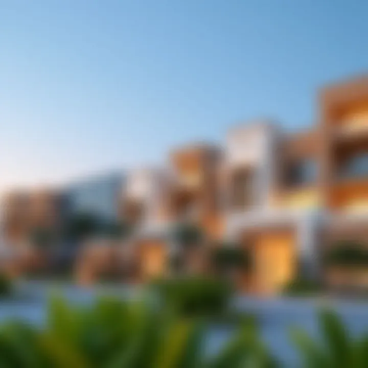 Modern residential properties in Wadi Hub, highlighting diverse architectural styles.