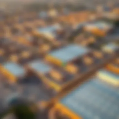 Aerial view of Al Quoz highlighting its strategic location