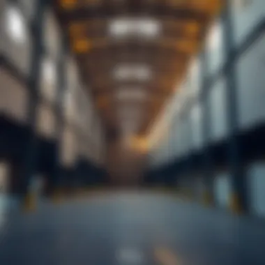 Interior view of a spacious warehouse, ideal for business operations