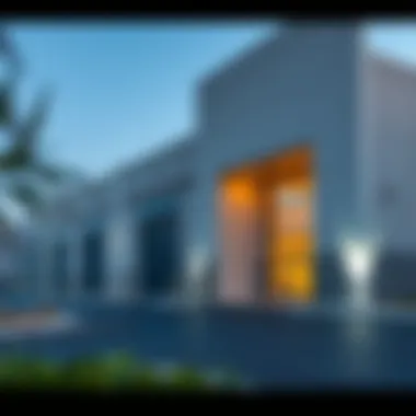 A modern warehouse in Dubai Al Quoz showcasing exterior architecture