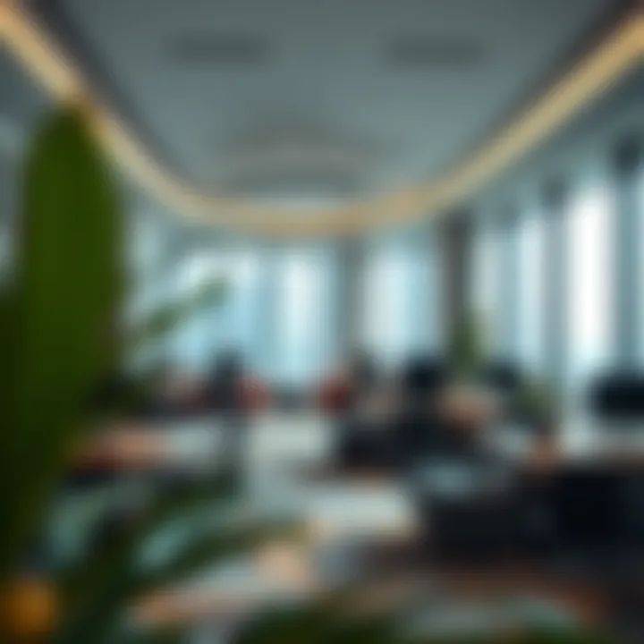 Interior design highlighting the innovative workspace within the Financial Tower