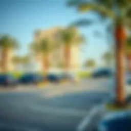 Scenic view of a free parking area in Dubai