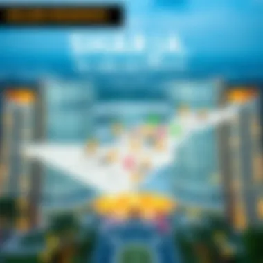 Real Estate Hotspots in Sharjah Illustrative map of Sharjah highlighting real estate hotspots