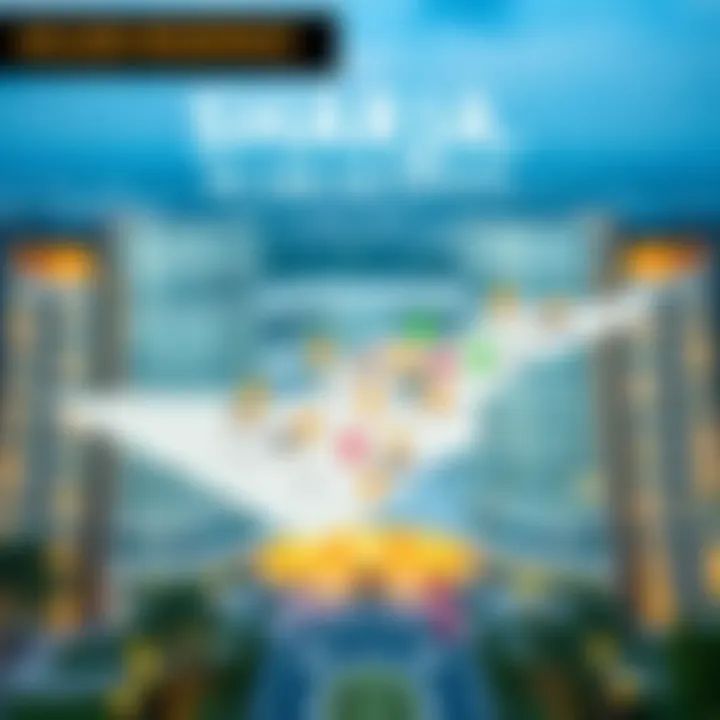 Real Estate Hotspots in Sharjah Illustrative map of Sharjah highlighting real estate hotspots