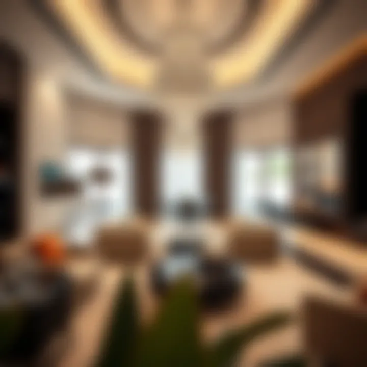 Luxurious living room interior of a Hartland Gardenia Villa highlighting modern design