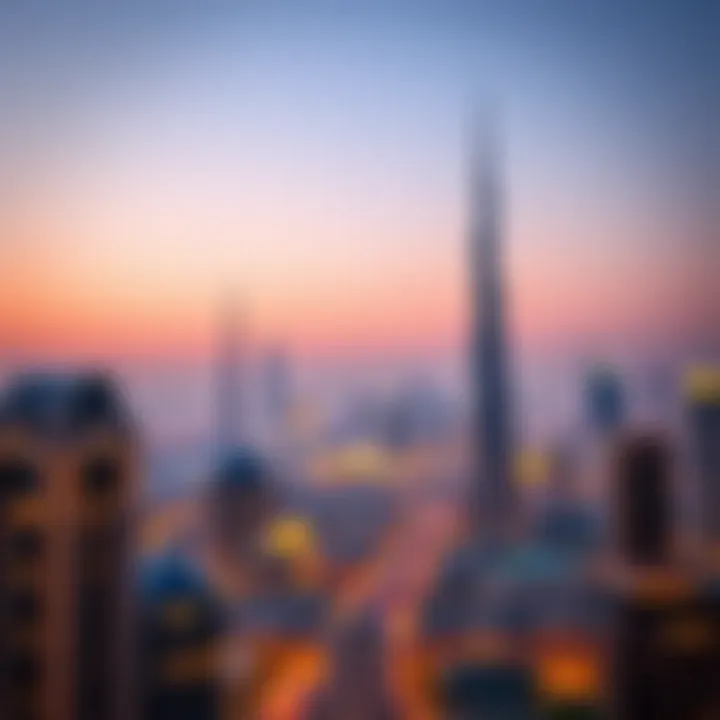 Dubai Skyline: Prime Investment Locations Overview of Dubai skyline highlighting prime hotel investment locations