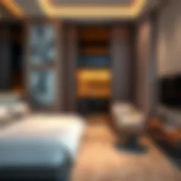 Luxurious hotel room showcasing modern design and amenities in Dubai