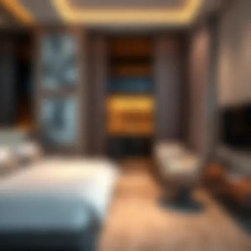 Luxurious hotel room showcasing modern design and amenities in Dubai