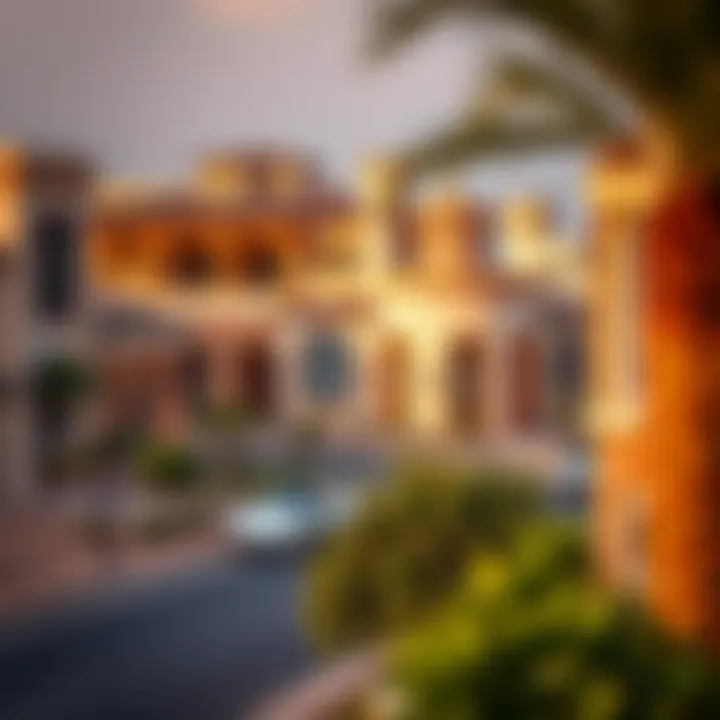 Dubai neighborhood showcasing various hotel properties