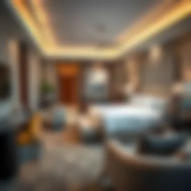 Elegant Hotel Room Showcasing Dubai's Hospitality Interior of a sophisticated hotel room in Dubai