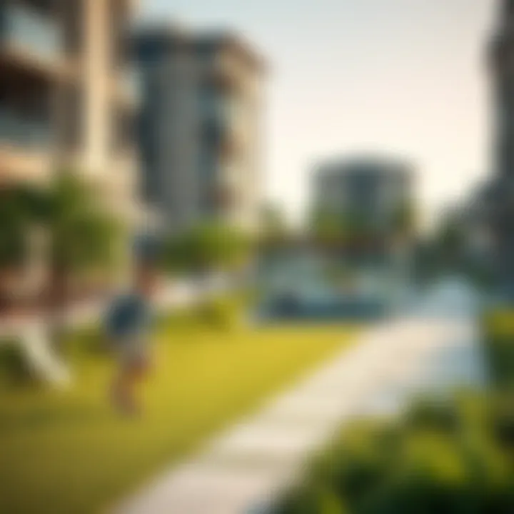 Vibrant lifestyle in Jumeirah Heights West with recreational spaces.