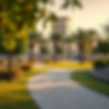 Community Park in Jumeirah Village Circle Community park in Jumeirah Village Circle offering leisure spaces