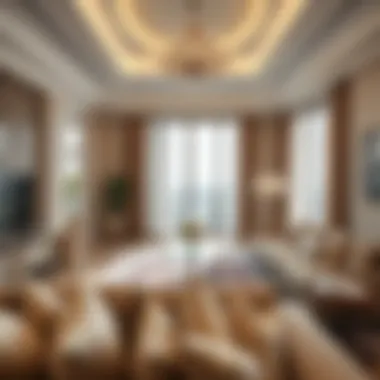 Elegant Interiors of Luxury Apartments in Jumeirah Village Circle Luxury apartment interiors in Jumeirah Village Circle emphasizing elegance