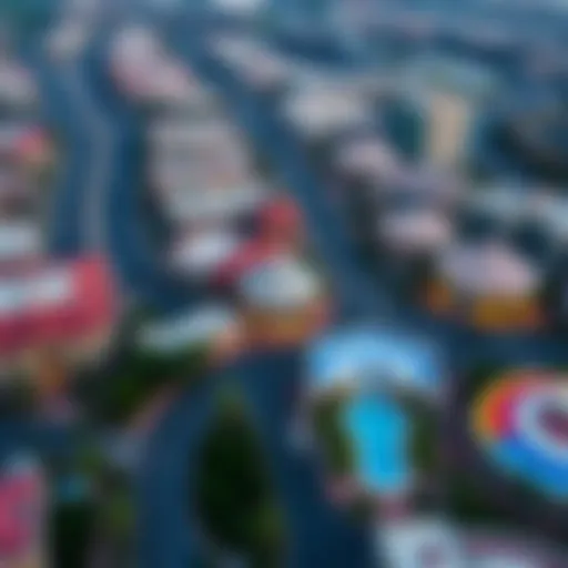 Aerial view showcasing the vibrant community of JVC District 14