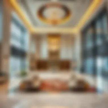 Luxurious lobby area highlighting the modern interior design of the Lama Building