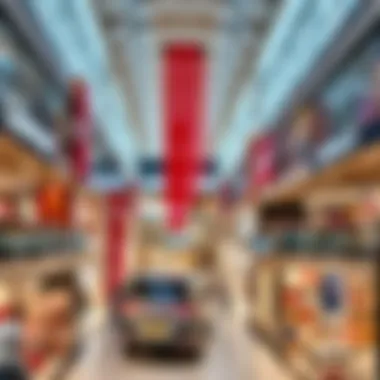 Vibrant retail space filled with diverse brands and products