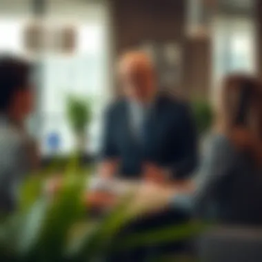 Engaging Client Interactions: A Broker's Approach A broker discussing property options with clients