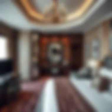 Luxurious guest room with elegant furnishings and modern amenities