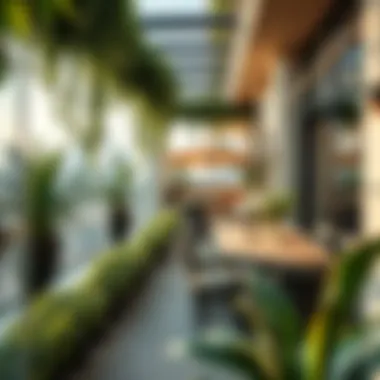 A luxurious terrace filled with greenery, illustrating the luxury living experience in sky garden buildings.