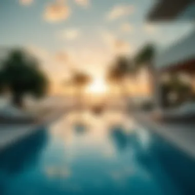 Private Pool with Beachfront View Private pool overlooking the beach in a luxury villa