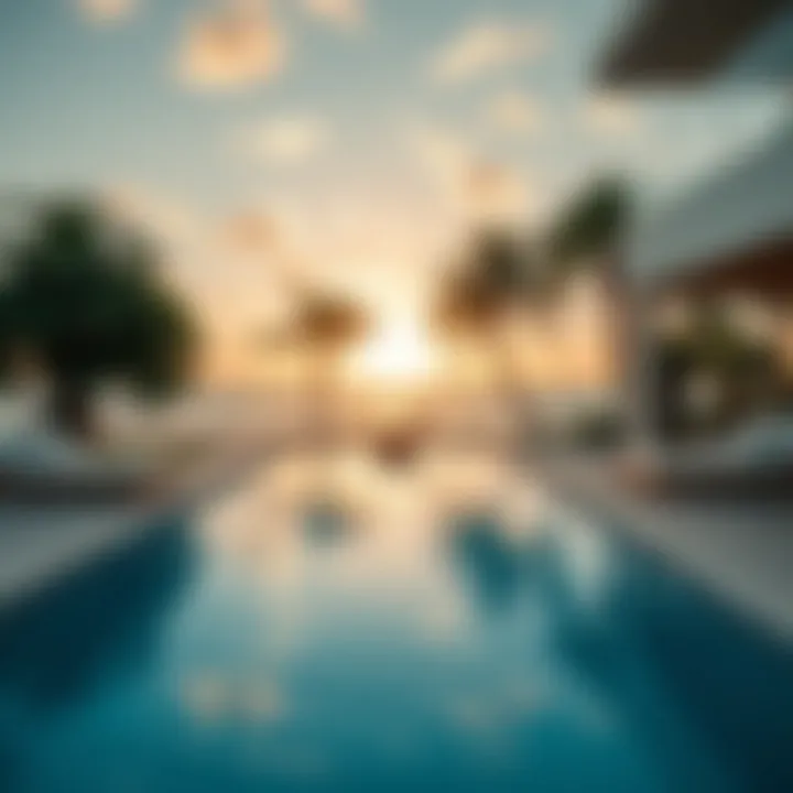 Private Pool with Beachfront View Private pool overlooking the beach in a luxury villa