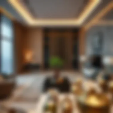 Interior design showcasing luxury living spaces in Marina View Tower