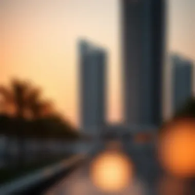 Marina View Tower at sunset highlighting its architectural design