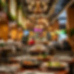 A vibrant dining scene showcasing diverse culinary offerings