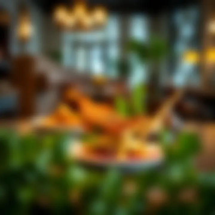 A beautifully presented dish representing international cuisine