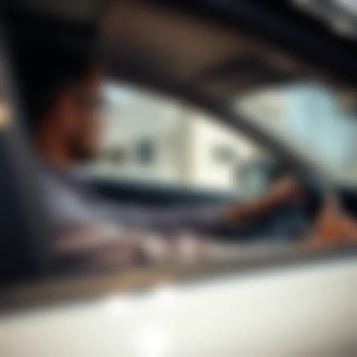 Driving instructor demonstrating essential skills