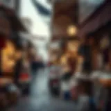 Vibrant street market in Dubai showcasing a variety of goods