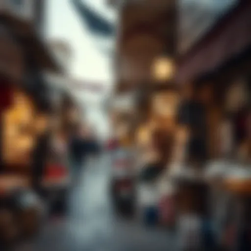 Vibrant street market in Dubai showcasing a variety of goods