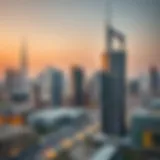 A skyline view of Dubai with business districts