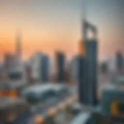 A skyline view of Dubai with business districts
