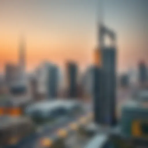 A skyline view of Dubai with business districts