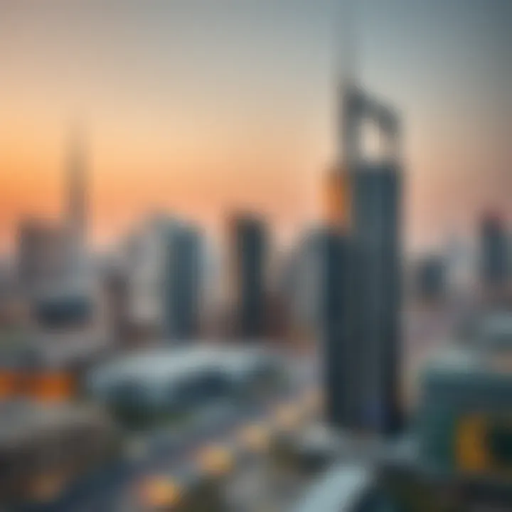 Dubai's Thriving Business Landscape A skyline view of Dubai with business districts