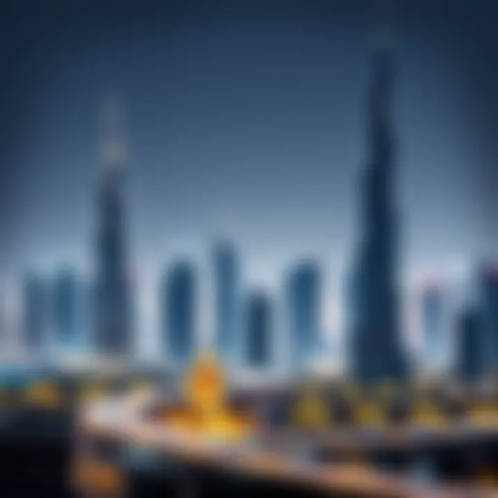 Dubai's Iconic Skyline Luxurious skyline of Dubai showcasing high-end real estate.