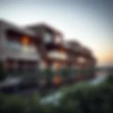 A panoramic view of Gate Village showcasing modern architecture