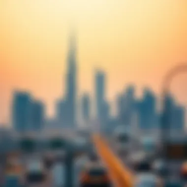 Stunning skyline of Dubai with iconic buildings