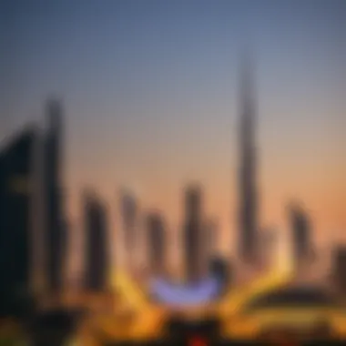 Dubai's Iconic Skyline A stunning skyline view of Dubai showcasing iconic architecture