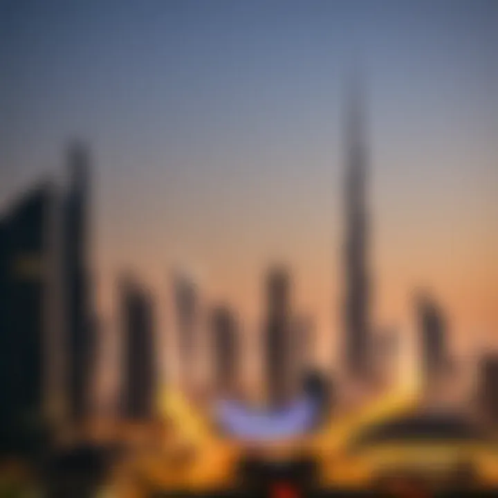 Dubai's Iconic Skyline A stunning skyline view of Dubai showcasing iconic architecture