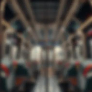 Inside a Dubai Metro Train Interior of a modern metro train in Dubai.