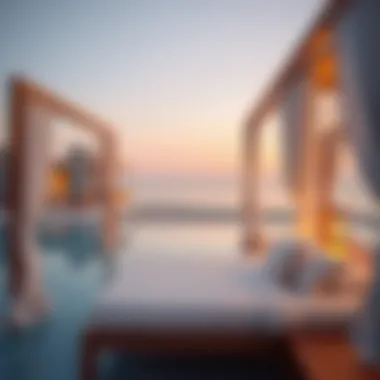 Beachside Cabana Experience at Palm Jumeirah Elegant beachside cabana with stunning sunset view